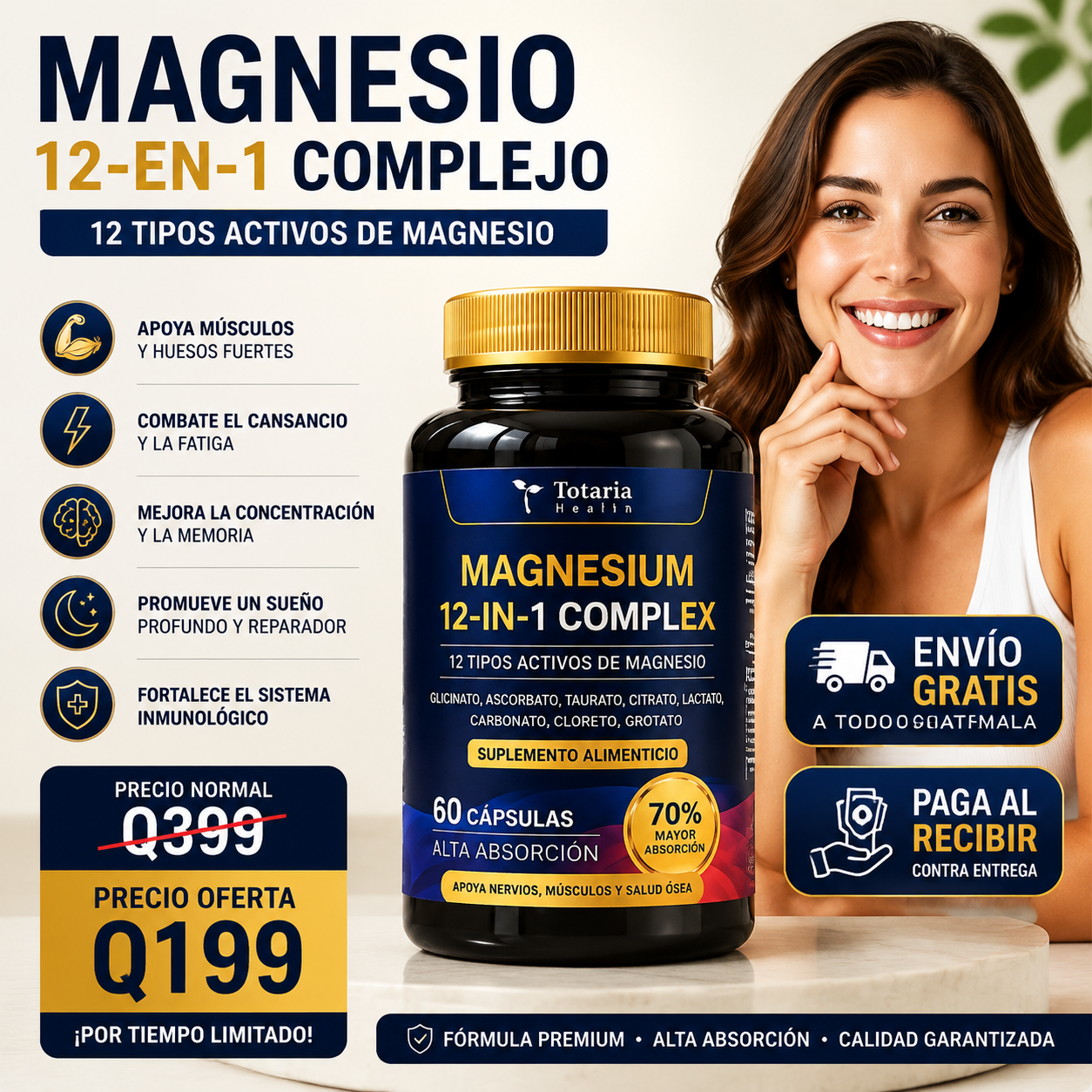 Magnesio 12 en 1 – Complejo de Magnesio de Alta Absorción