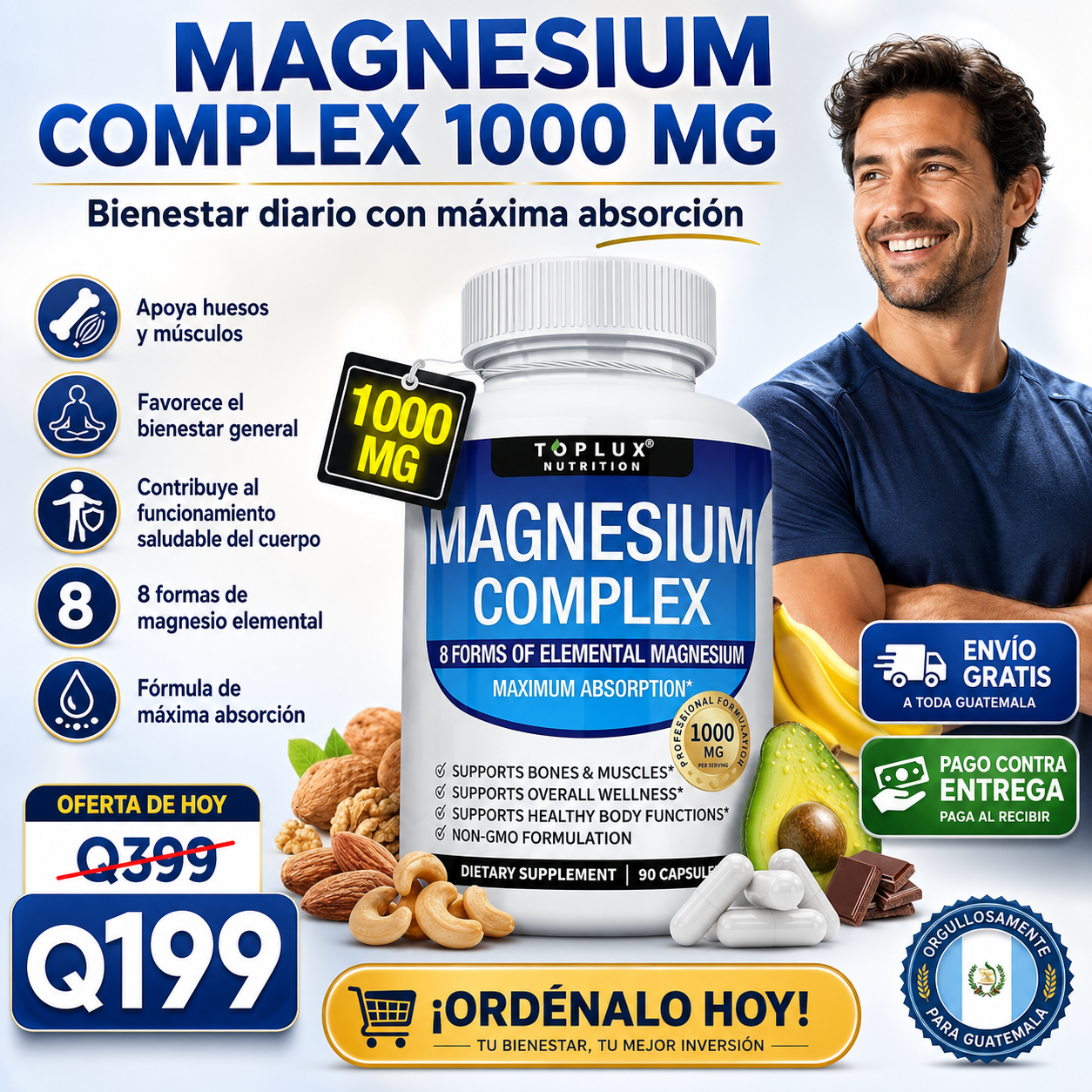 Magnesium Complex 1000 MG | Complejo de Magnesio de Alta Absorción con 8 Formas de Magnesio