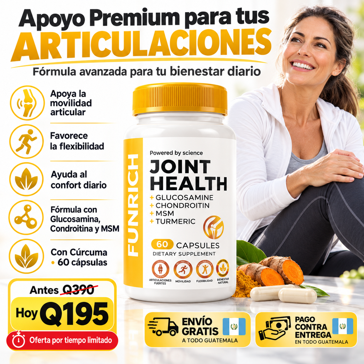 FUNRICH Joint Health – Suplemento para Articulaciones y Movilidad | 60 Cápsulas