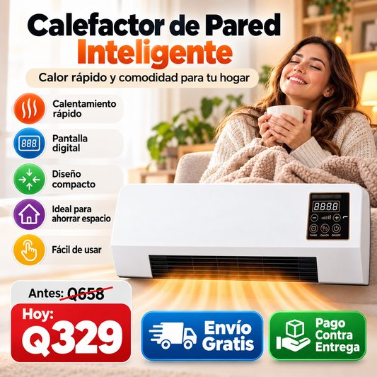 Calefactor Eléctrico de Pared con Panel Digital | Calor Rápido y Confort para tu Hogar