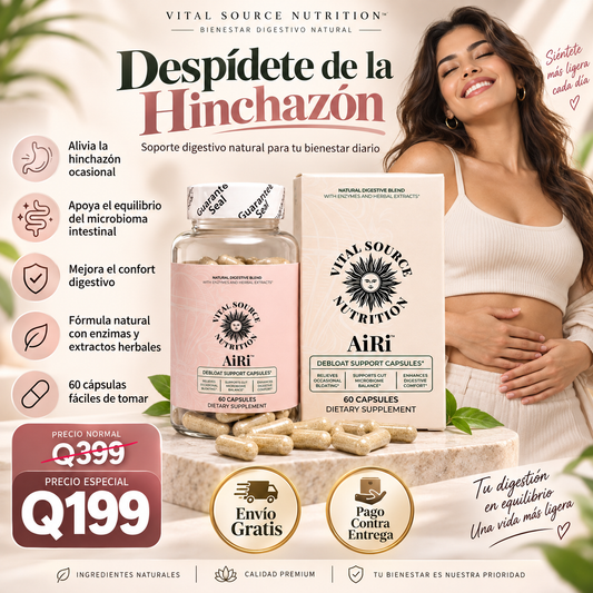 AiRi – Cápsulas para el Bienestar Digestivo y Menos Hinchazón | 60 Cápsulas