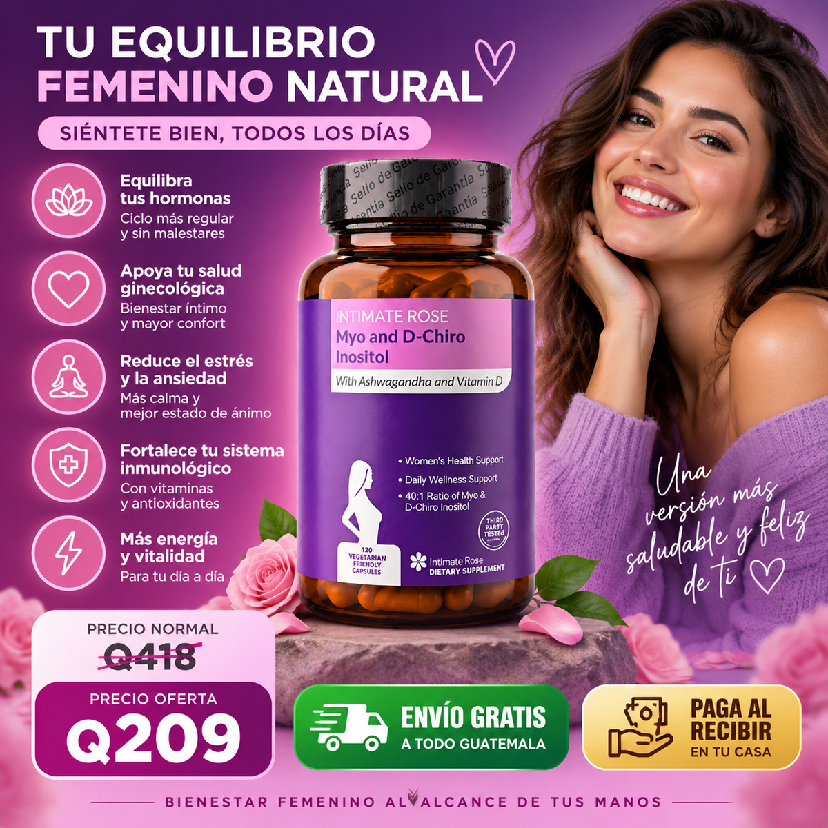 Intimate Rose® Myo & D-Chiro Inositol | Bienestar Femenino y Equilibrio Hormonal Natural