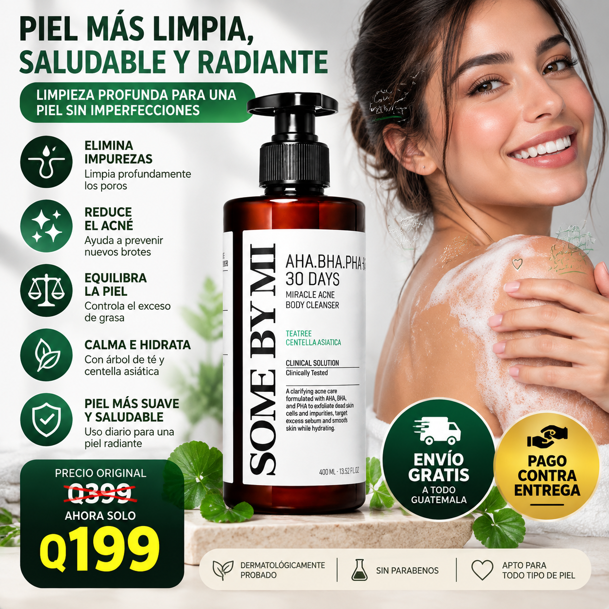 SOME BY MI AHA·BHA·PHA 30 Days Miracle – Limpiador Corporal Antiacné 400 ml